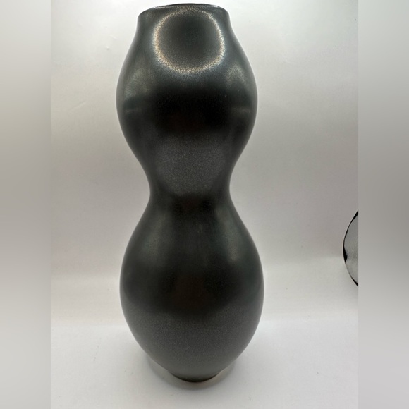 SOLD Jonathan Adler 1990's Pot Au Porter Vase Double-Bulbous - Black - 10” - Picture 2 of 6